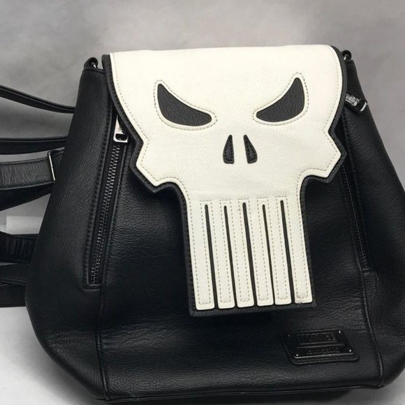 Loungefly Disney Marvel The Punisher Mini Backpack/cross Body - Picture 1 of 8